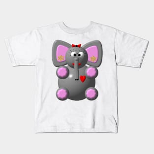 Cute Elephant wearing Earrings Kids T-Shirt